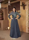 Grey Colour Sara Vol 2 By Vardan Maslin Embroidery Gown Suppliers In India
